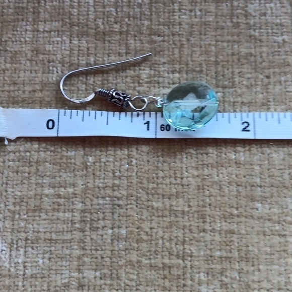 Silver Hook Sea Foam Green Earrings - Picture 4 of 5